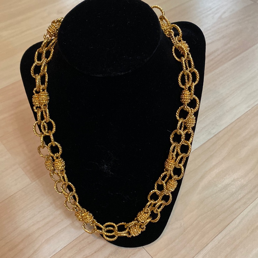 Vintage St John Belt Necklace Or Bracelet 43 Length Gold Link Signature Piece